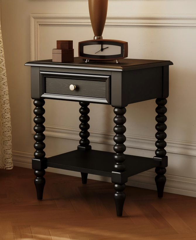 卢卡床头柜静谧黑