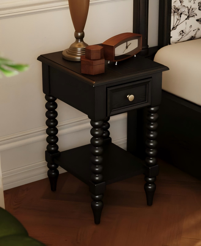 卢卡床头柜105j静谧黑