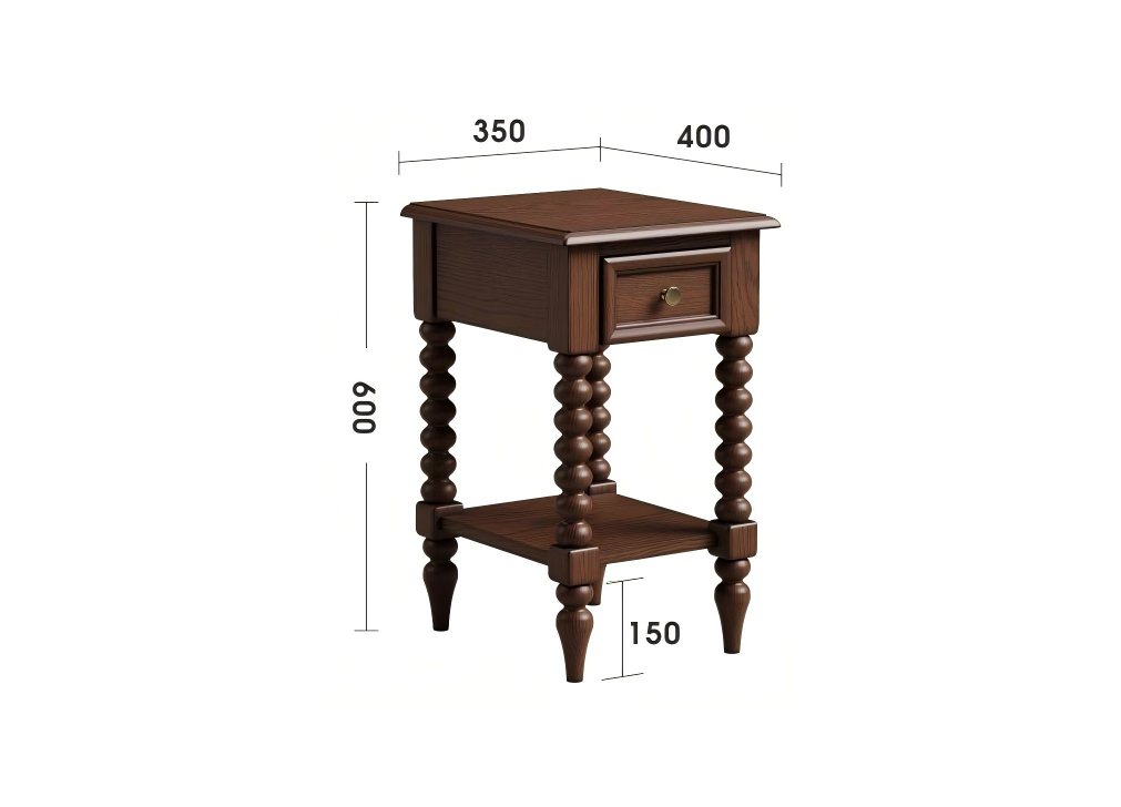 卢卡床头柜105暮光咖规格图