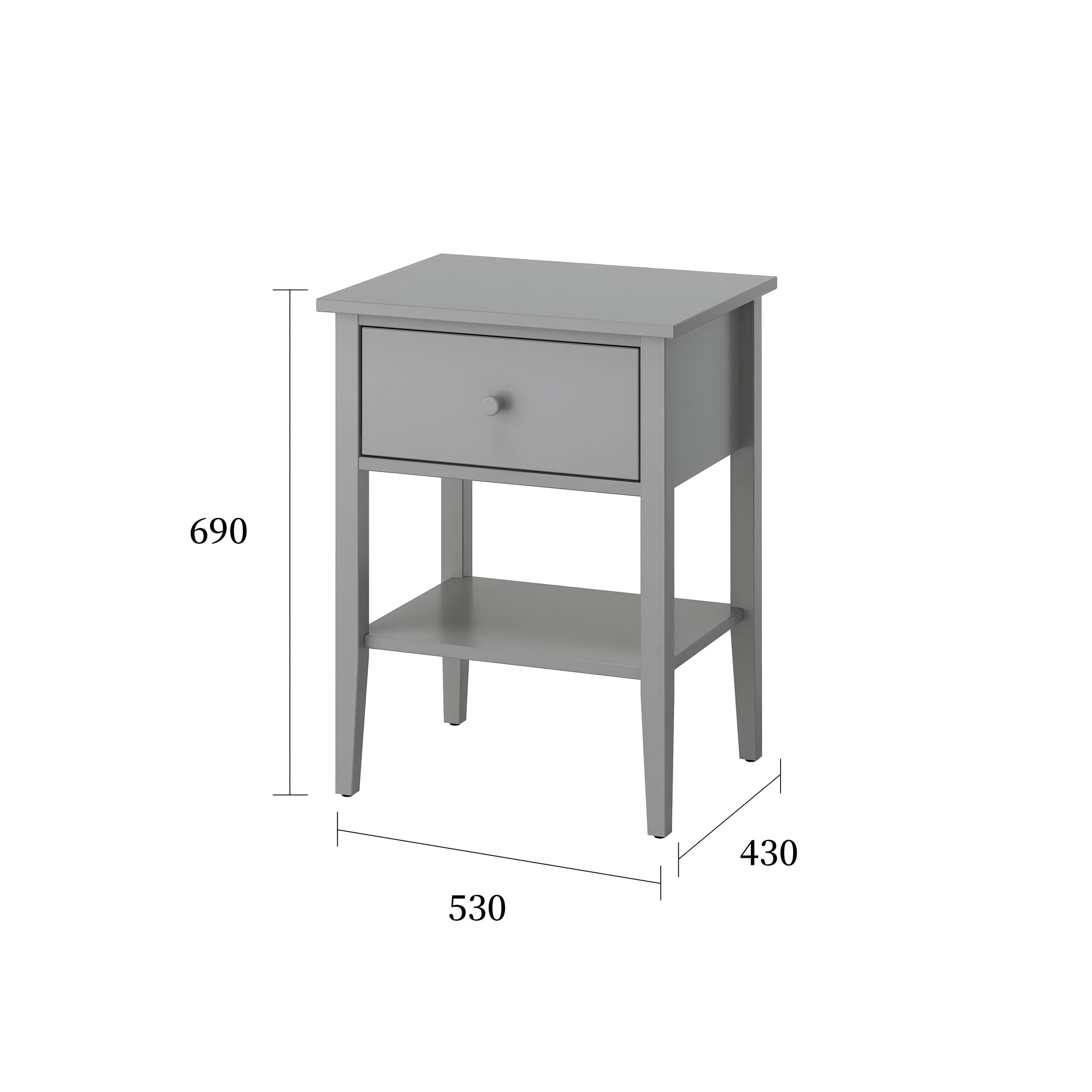 古拉贝利床头桌白色图规格图