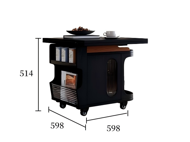 四叶草折叠升降茶车规格图
