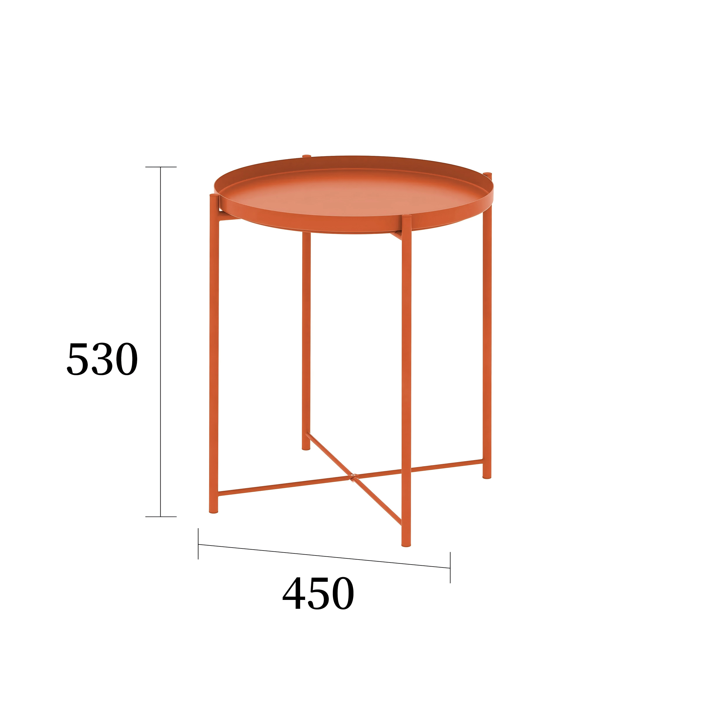 格拉登托盘桌亮橙色规格图