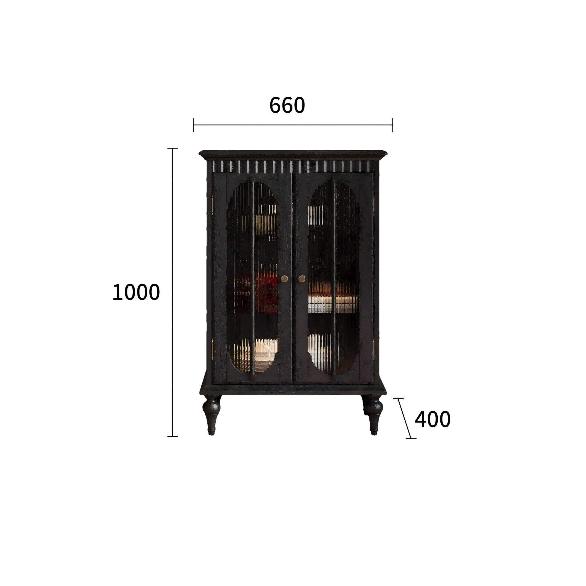 雷欧娜酒柜静谧黑规格图