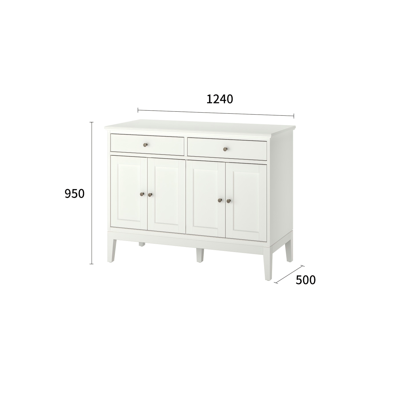 宜达奈餐边柜白色规格图