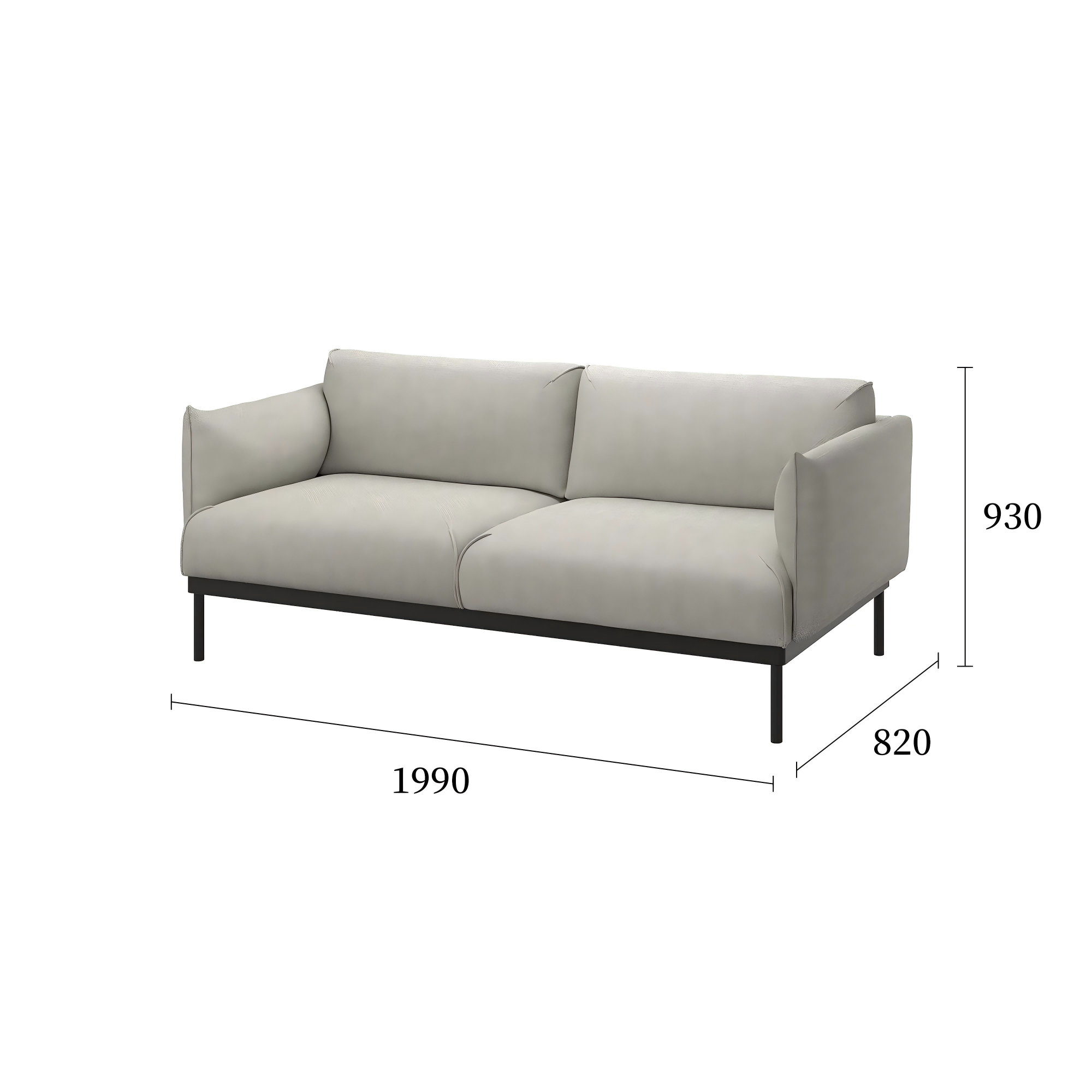 艾普吕沙发淡灰色规格图