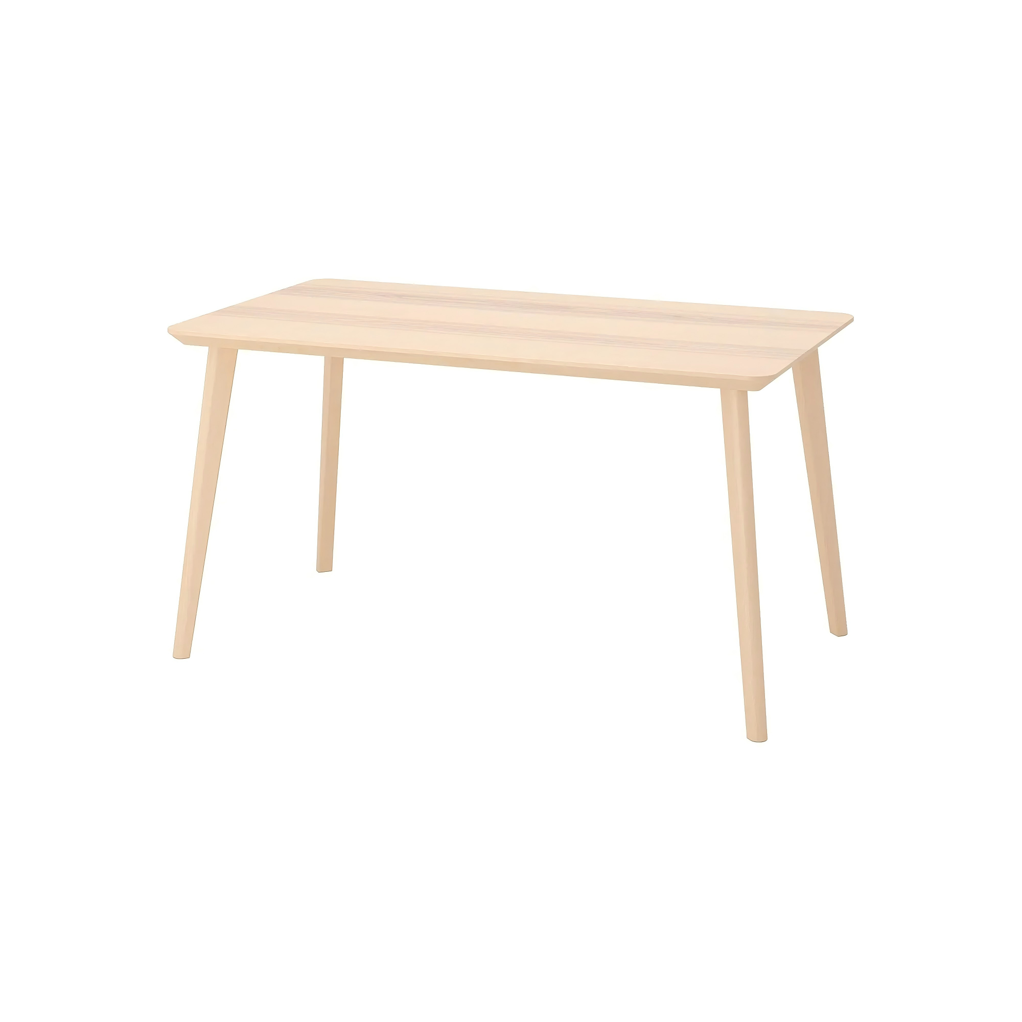 利萨伯餐桌原木色白底