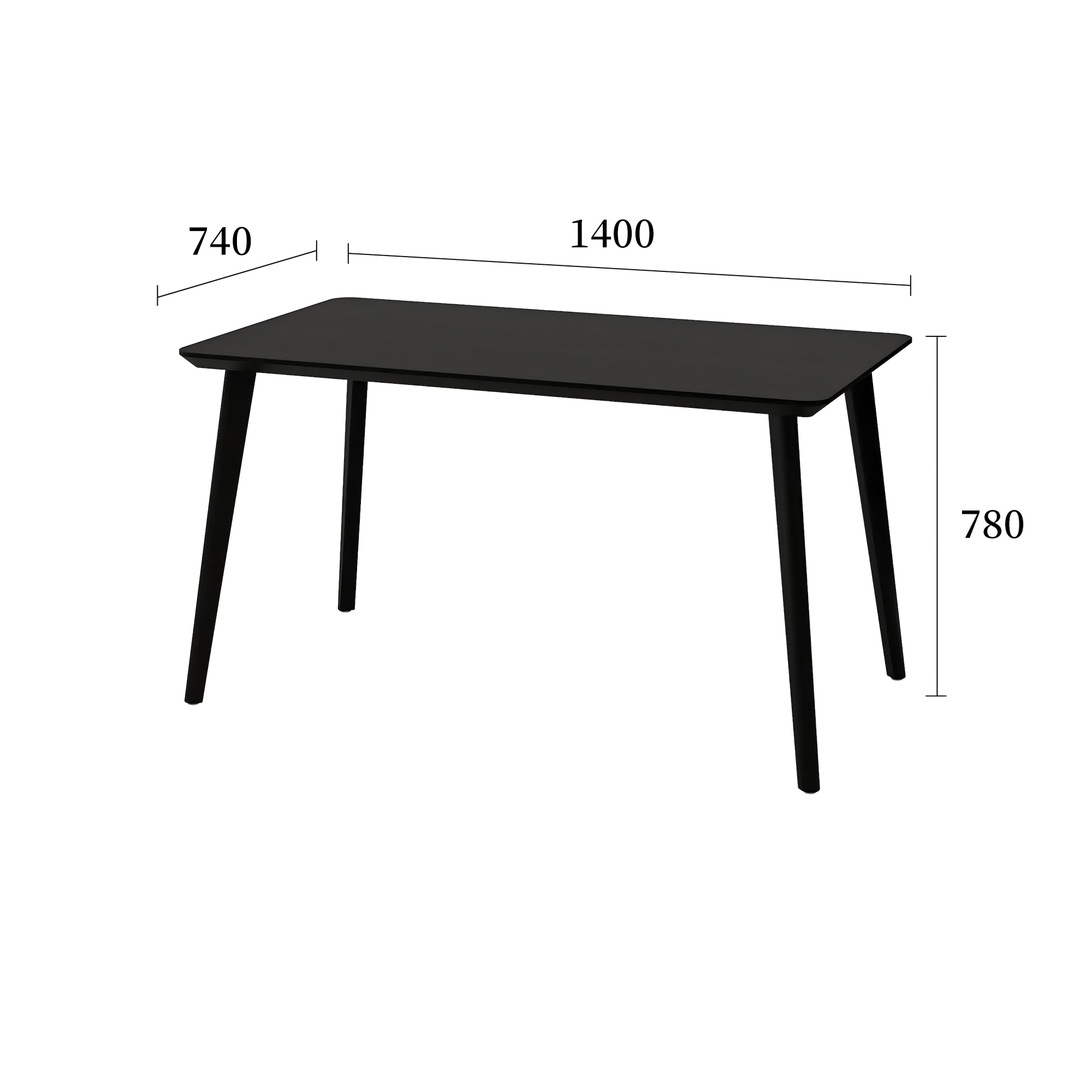 利萨伯餐桌黑色规格