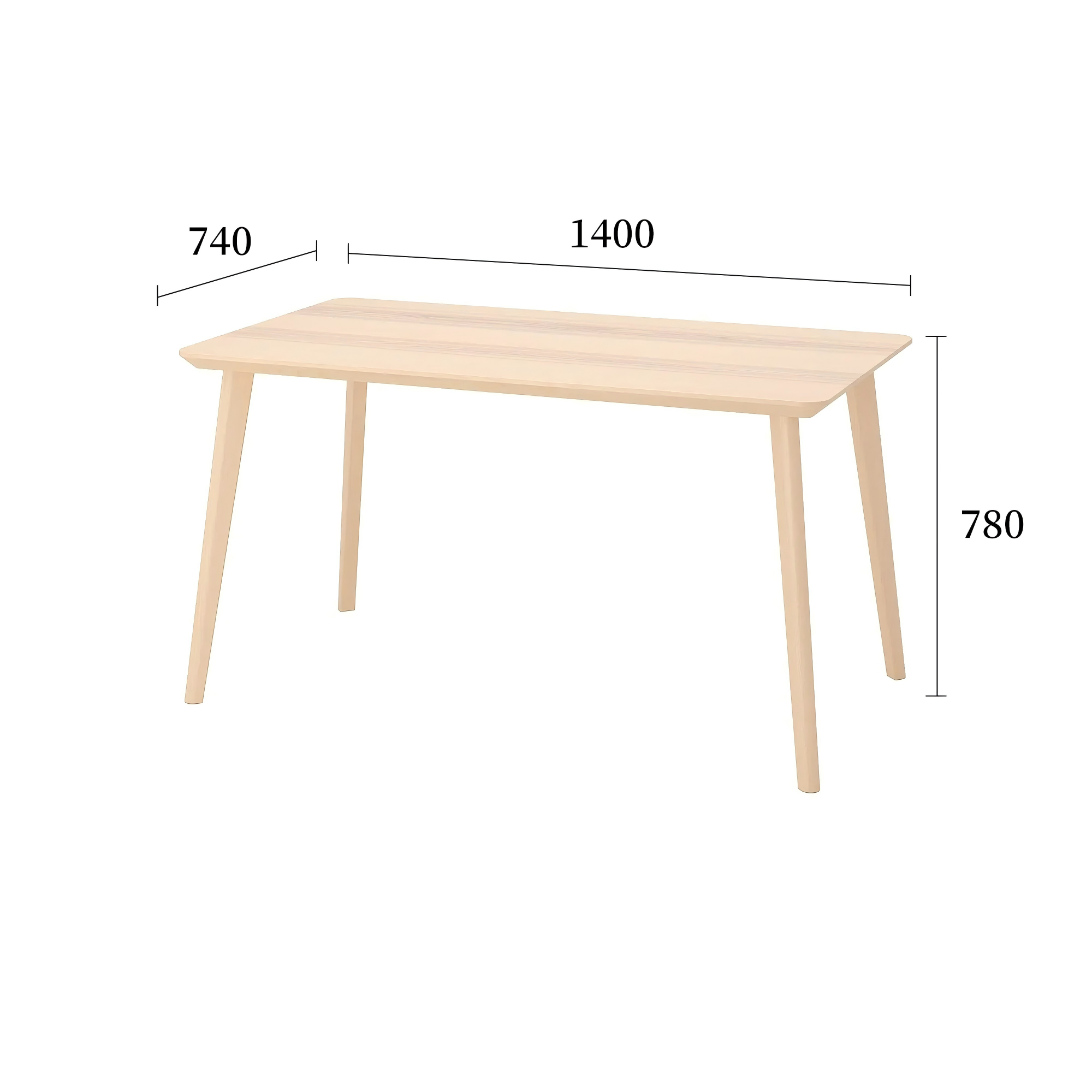 利萨伯餐桌原木色规格