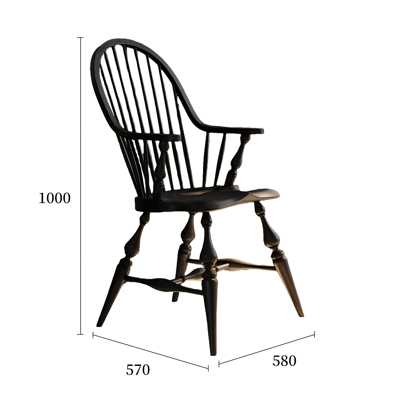 墨菲餐椅静谧黑规格
