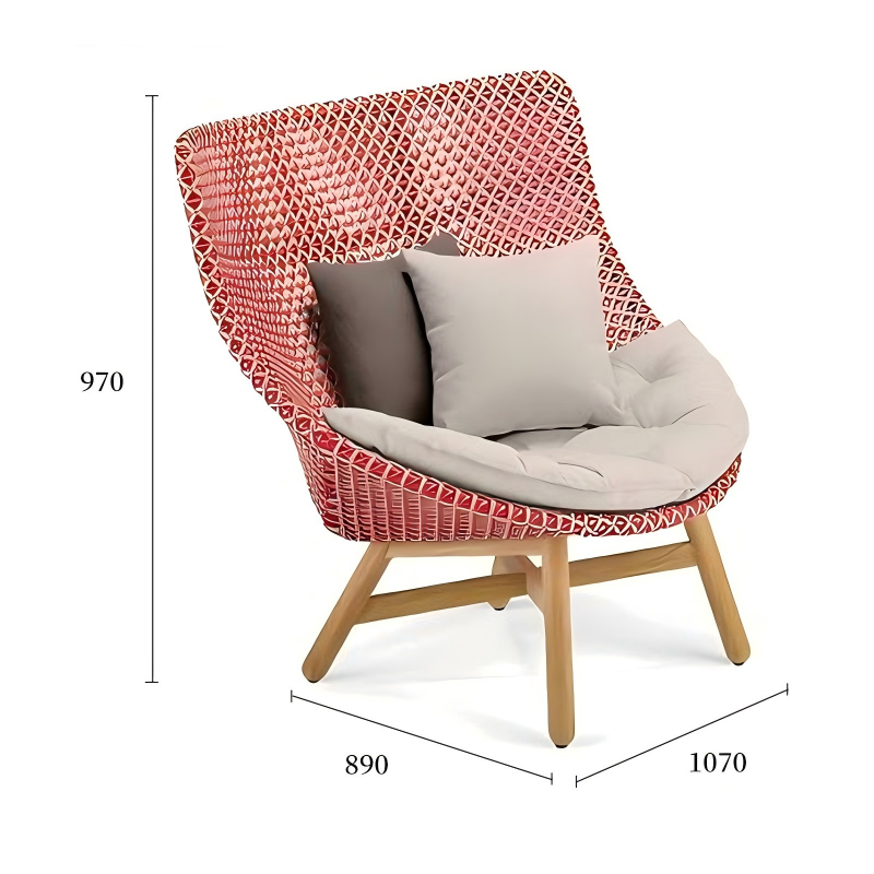 藤筑系列高背休闲椅规格
