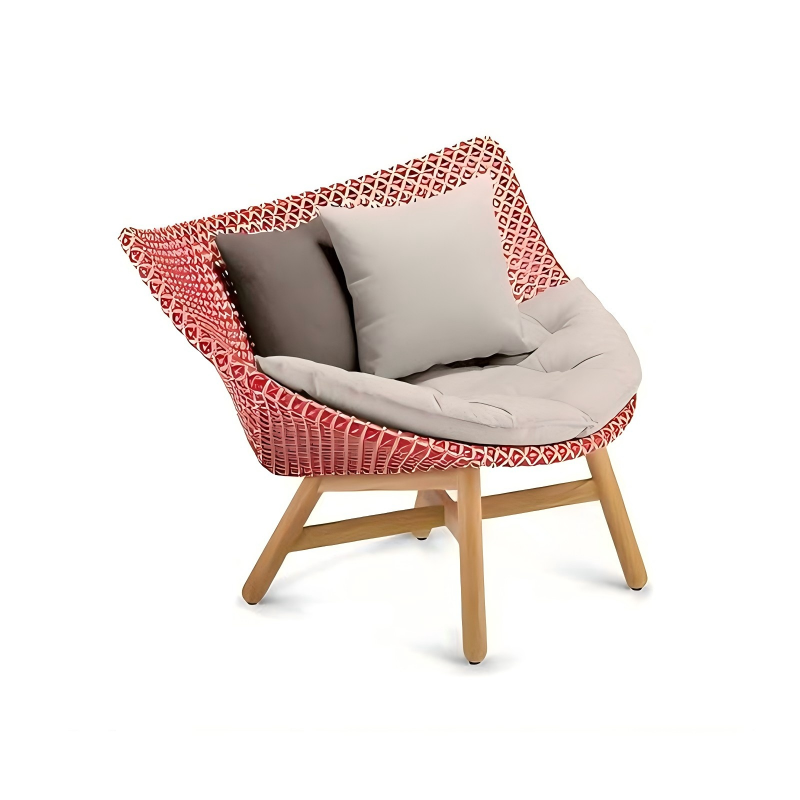 藤筑系列矮背休闲椅白底