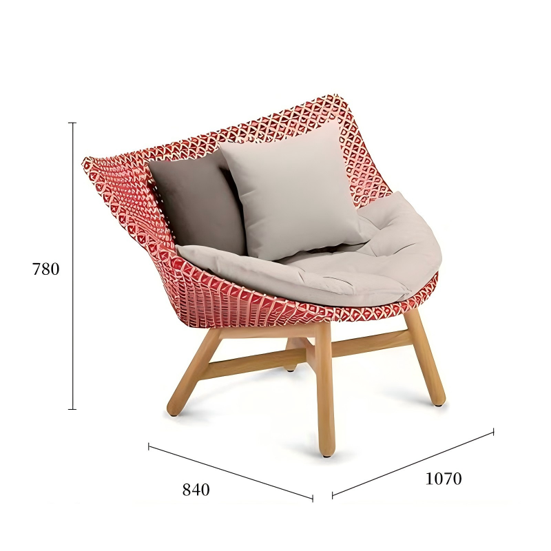 藤筑系列矮背休闲椅规格