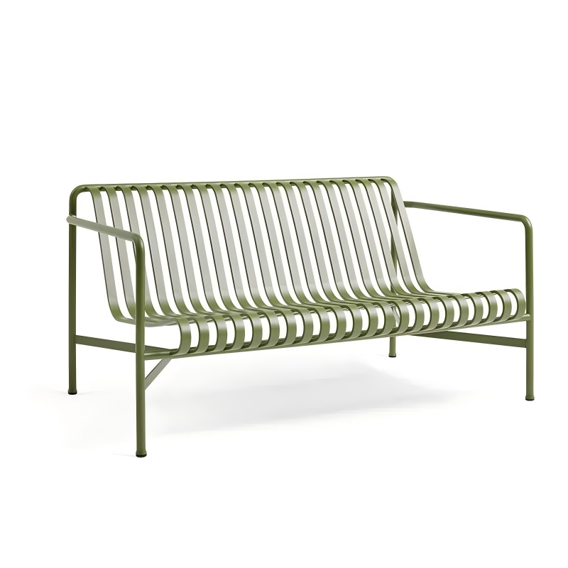 栅格系列休闲椅双人椅白底