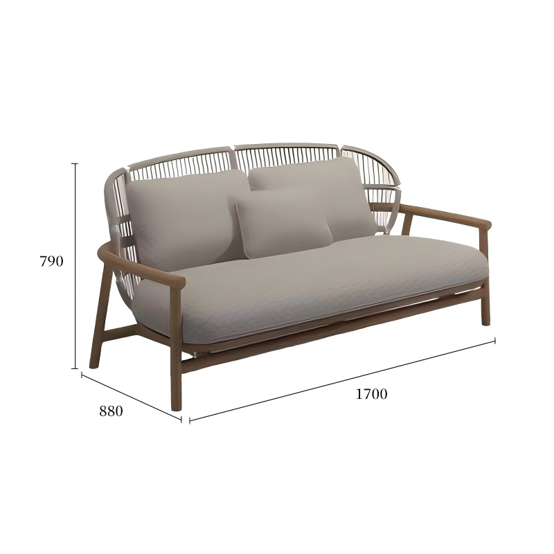 旧梦系列沙发矮背双人休闲椅规格