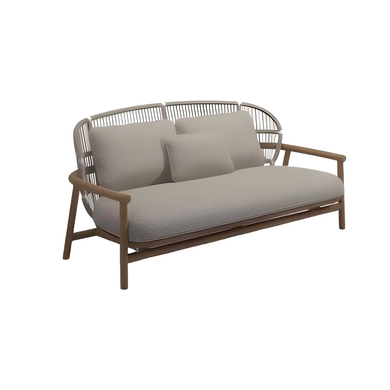 旧梦系列沙发矮背双人休闲椅白底