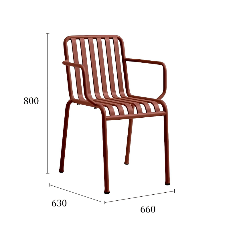 栅格系列桌椅组合椅子锈红色规格