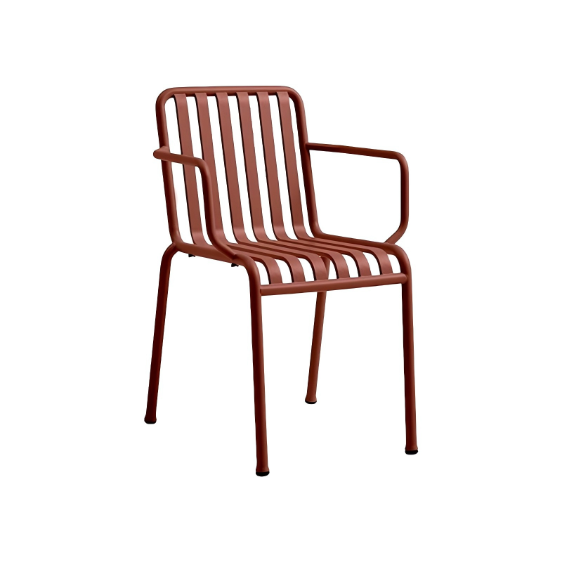 栅格系列桌椅组合椅子锈红色白底