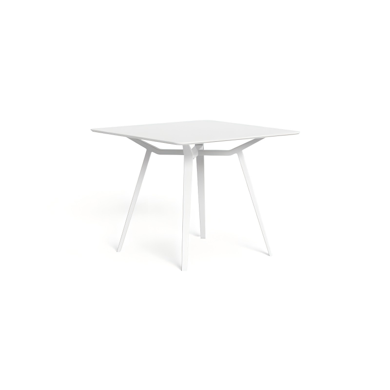 米洛系列餐椅组合方桌白色白底