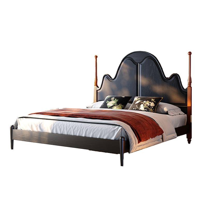 远山床静谧黑白底图