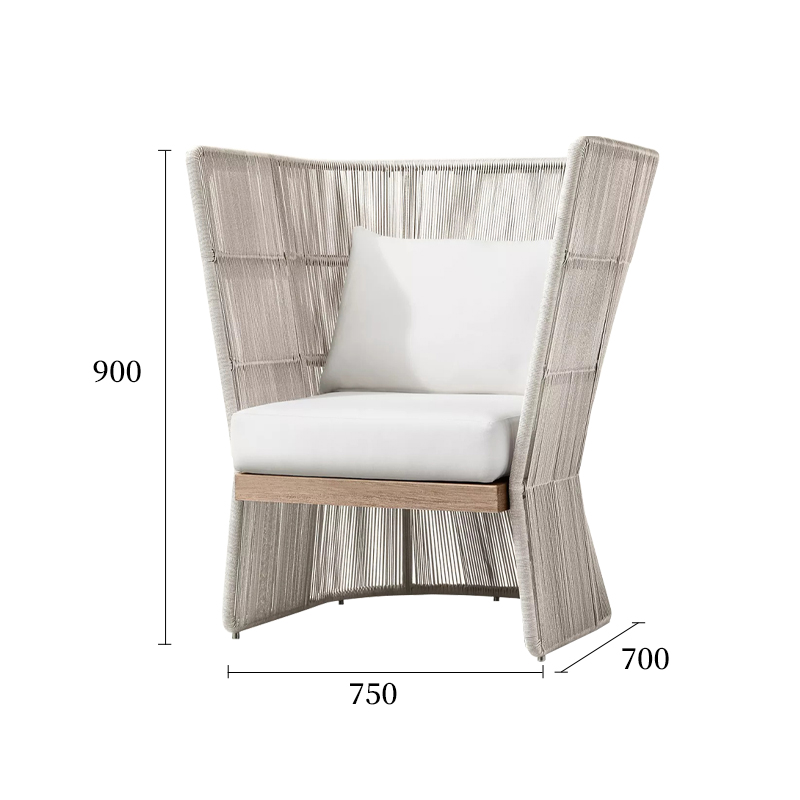 哈瓦那系列长椅子1-1浅灰规格图